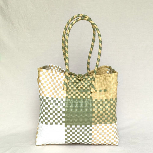 Autumn Tote – Muted Poplar Yellow & Moss | Turtle Totes Pastel Collection