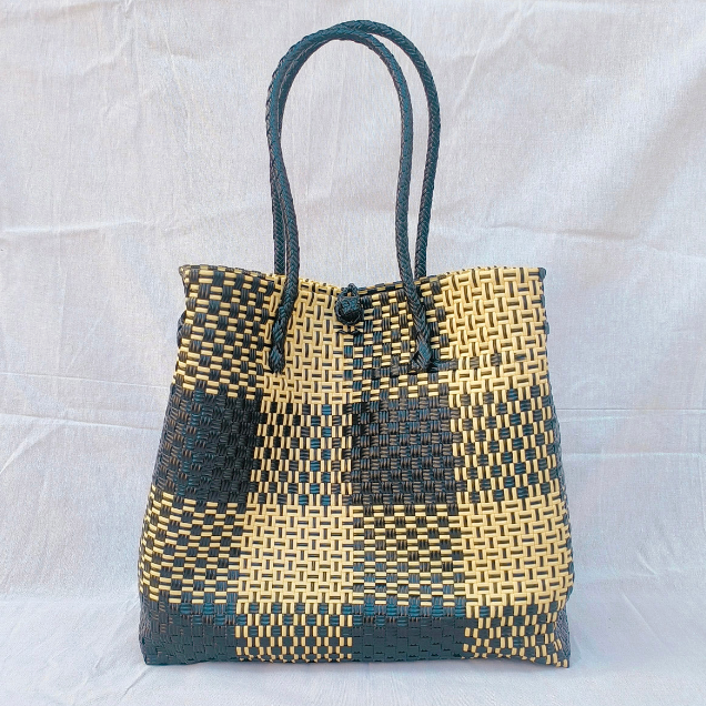 Mochaccino Tote Bag  — Black & Beige Recycled Bag from CHIC Collection
