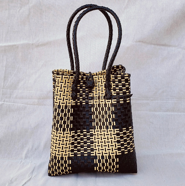 Mochaccino Tote Bag  — Black & Beige Recycled Bag from CHIC Collection