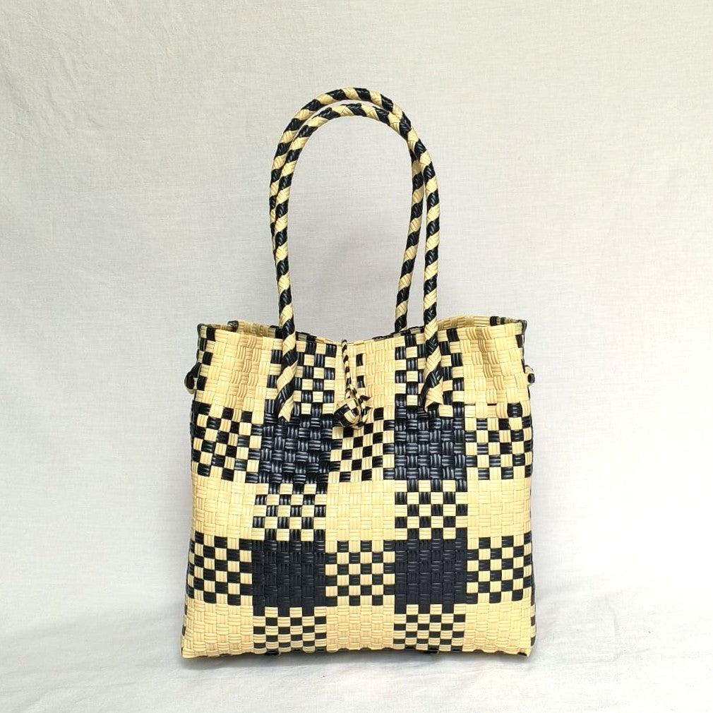 Gingham Mocha Turtle Tote - from the Pastel Collection
