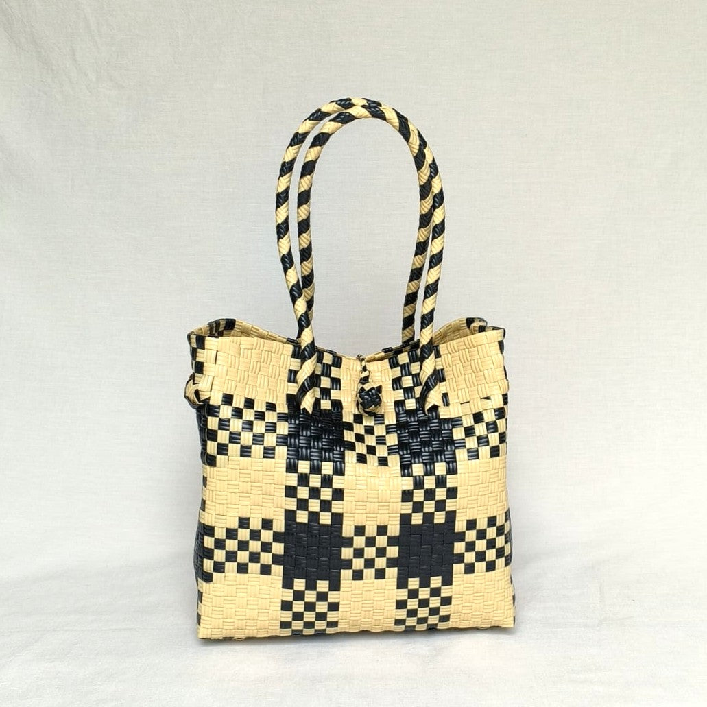 Gingham Mocha Turtle Tote - from the Pastel Collection