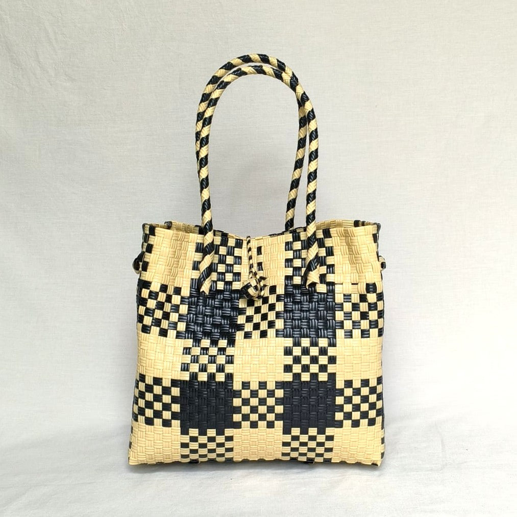 Gingham Mocha Turtle Tote - from the Pastel Collection