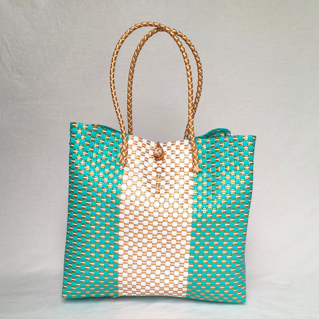 Laguna Tote – Tourquoise Green Recycled Turtle Tote from Pastel Collection