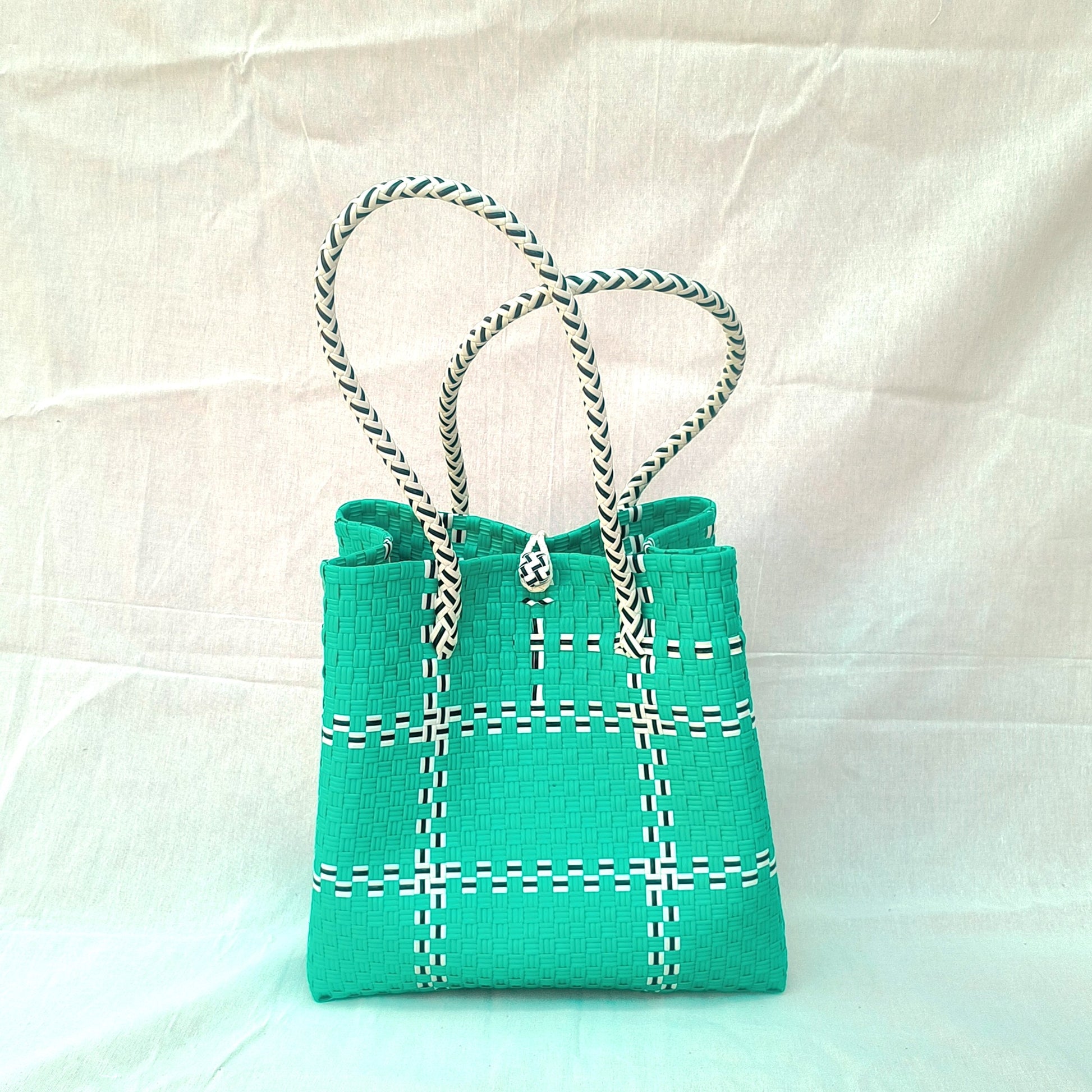 Tik Tak Teal Tote Bag — Recycled Bag from OCEANIA Collection