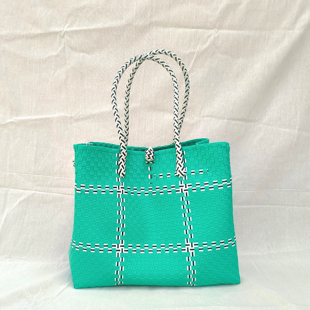 Tik Tak Teal Tote Bag — Recycled Bag from OCEANIA Collection