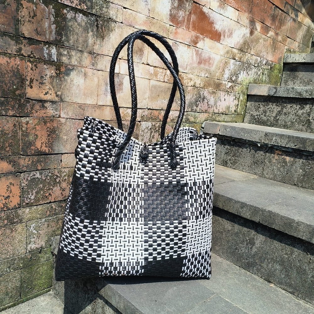 Noir Mosaic Tote Bag — Recycled Bag from CHIC Collection